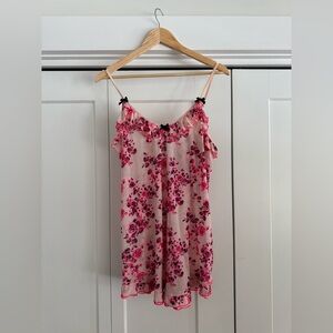 Betsey Johnson Pink Floral Nightgown size L
